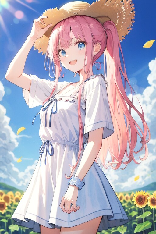 ピンク＆サンフラワー | の人気AIイラスト・グラビア