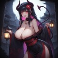 ゴシック系ファッション黒髪とオレンジ髪 11枚目
