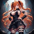 ゴシック系ファッション黒髪とオレンジ髪 6枚目