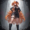 ゴシック系ファッション黒髪とオレンジ髪 4枚目