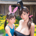 バニー水着　母娘みたいに 2枚目
