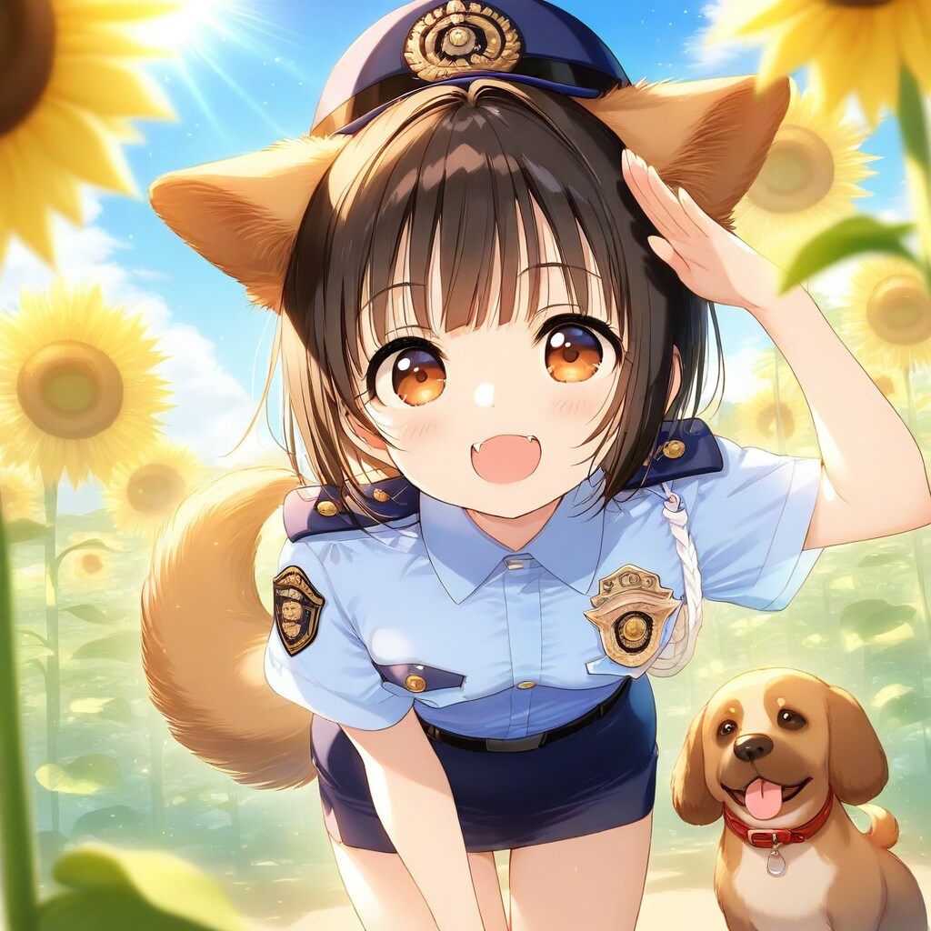 ひまわりとおまわり・・・さん😅