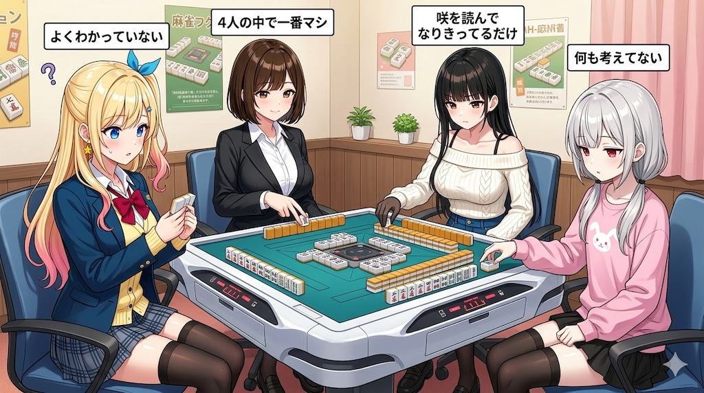 麻雀対戦するうちの子達