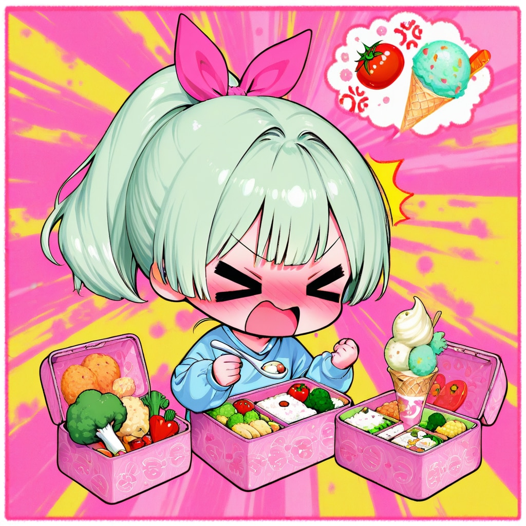 緑髪ちゃんとお弁当