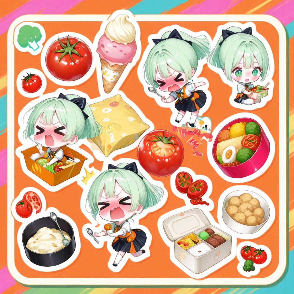 緑髪ちゃんとお弁当