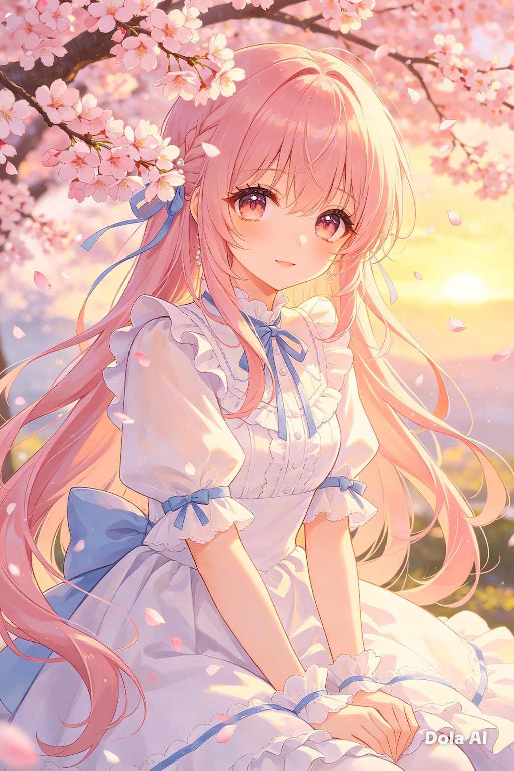 女の子、アニメ風のイラスト