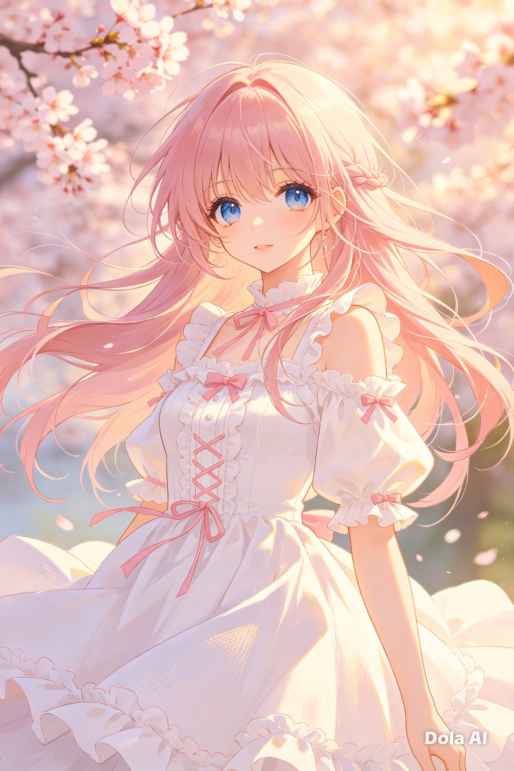 女の子、アニメ風のイラスト