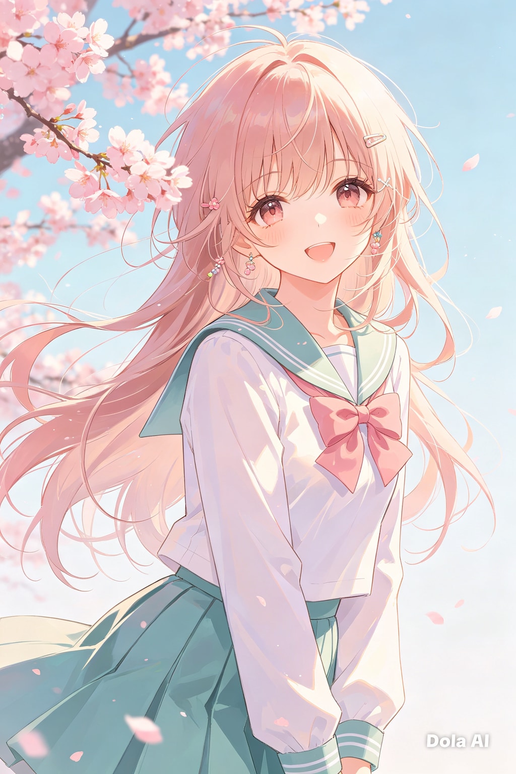 女の子、アニメ風のイラスト
