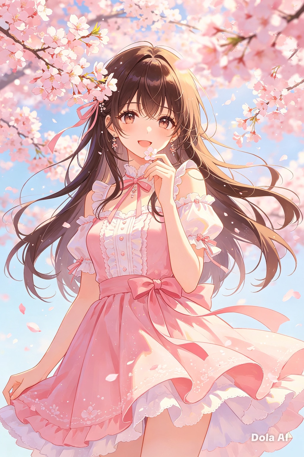 女の子、アニメ風のイラスト