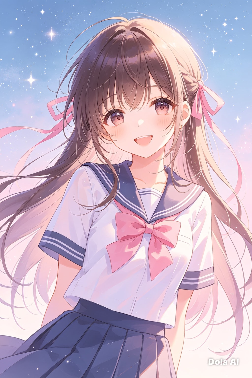 女の子、アニメ風のイラスト