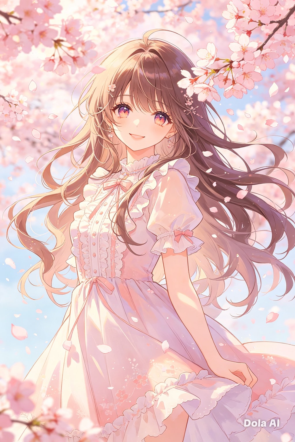 女の子、アニメ風のイラスト