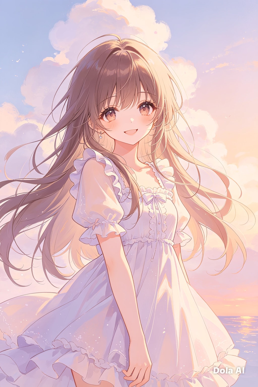 女の子、アニメ風のイラスト