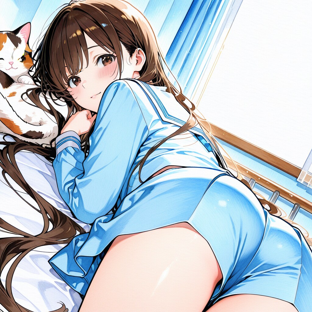 三毛殿といっしょ　茶髪　超ロング　PHOENIX | の人気AIイラスト・グラビア