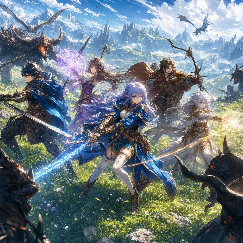 冒険者チームの戦闘 | の人気AIイラスト・グラビア