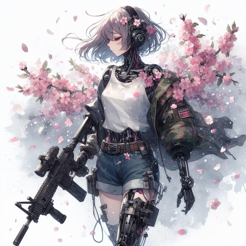機械人形と桜吹雪