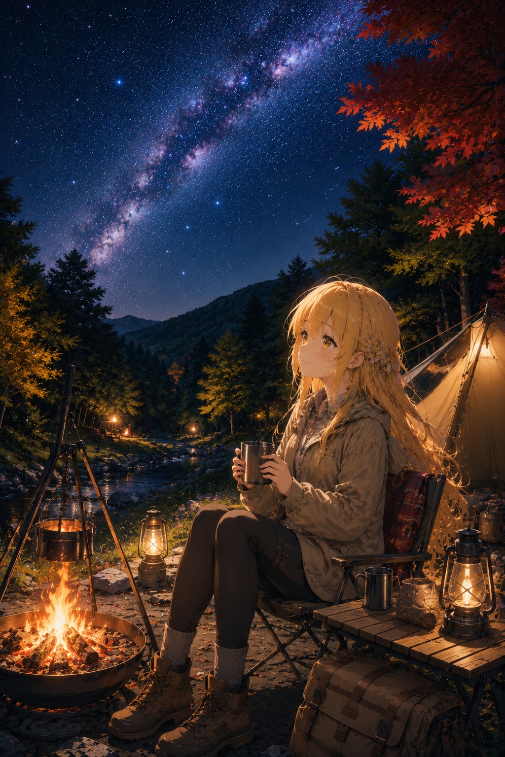 アウトドアを楽しむ女の子