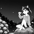 岩上の月見酒 5枚目