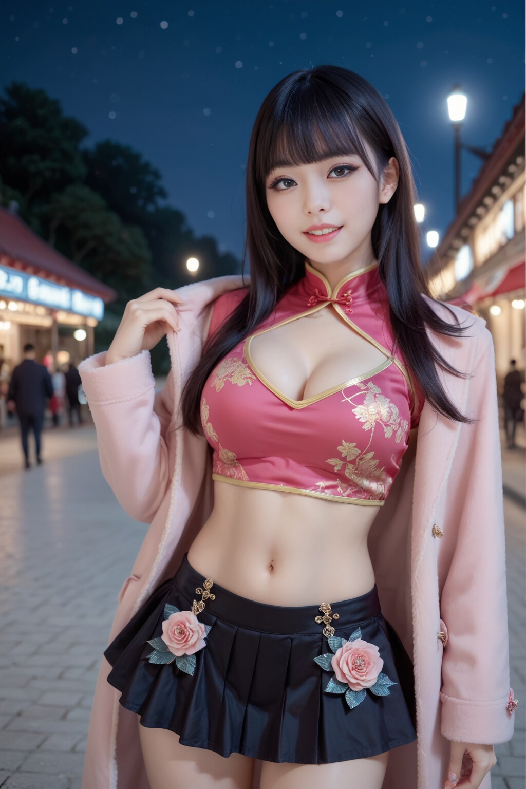 ピンクのチャイナドレス