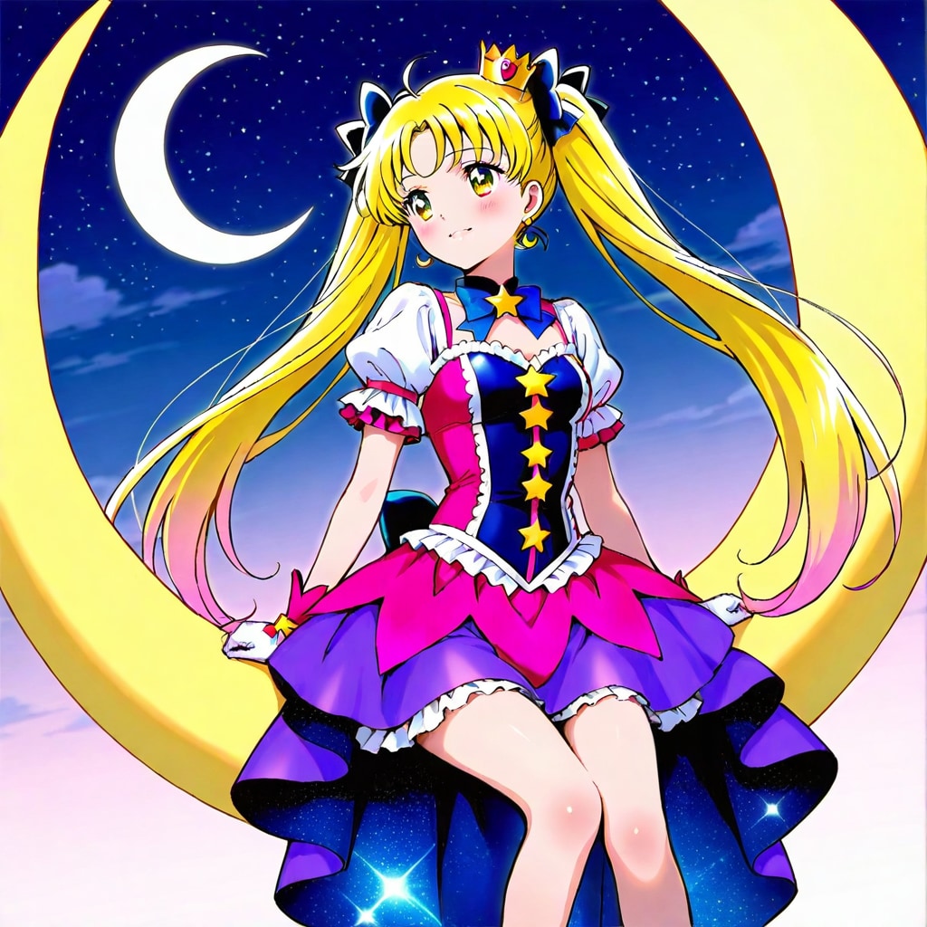 三日月の魔法少女 | の人気AIイラスト・グラビア