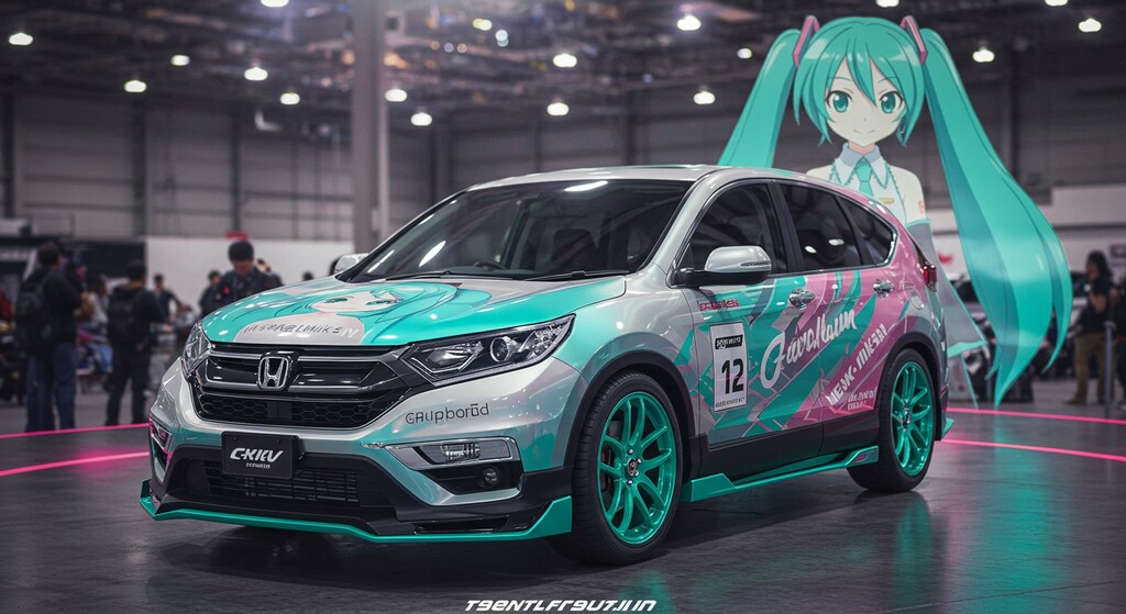 初音ミクと初音ミク痛車CR-V