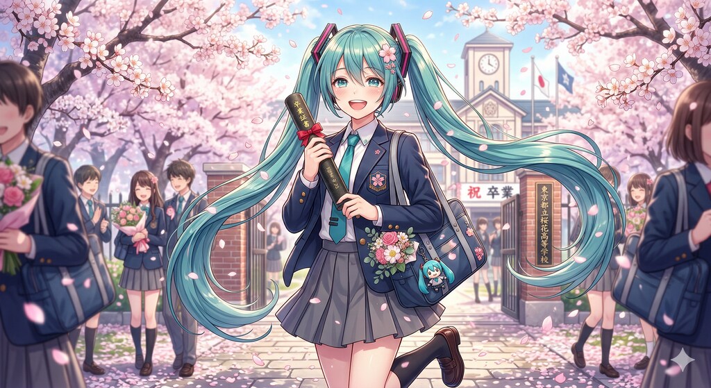 卒業　ミクさん