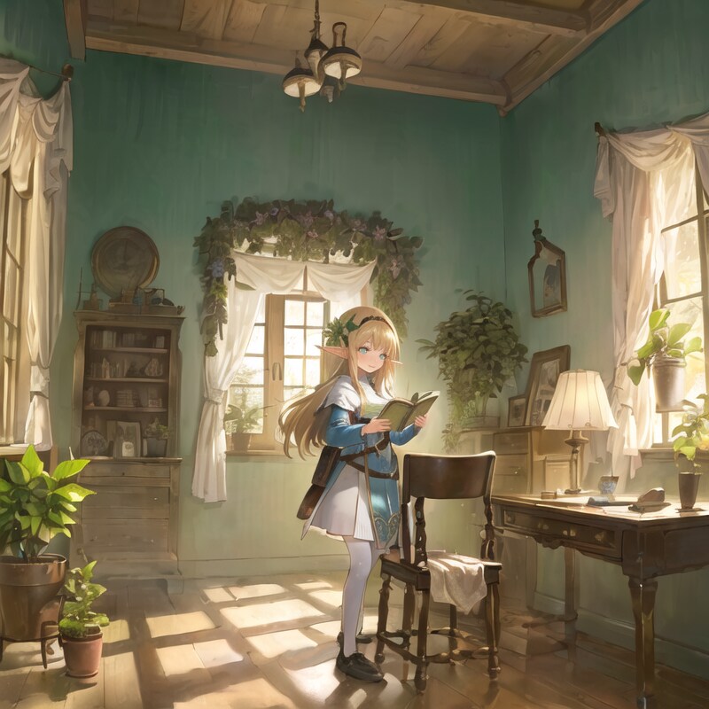 魔法見習いのエルフ少女