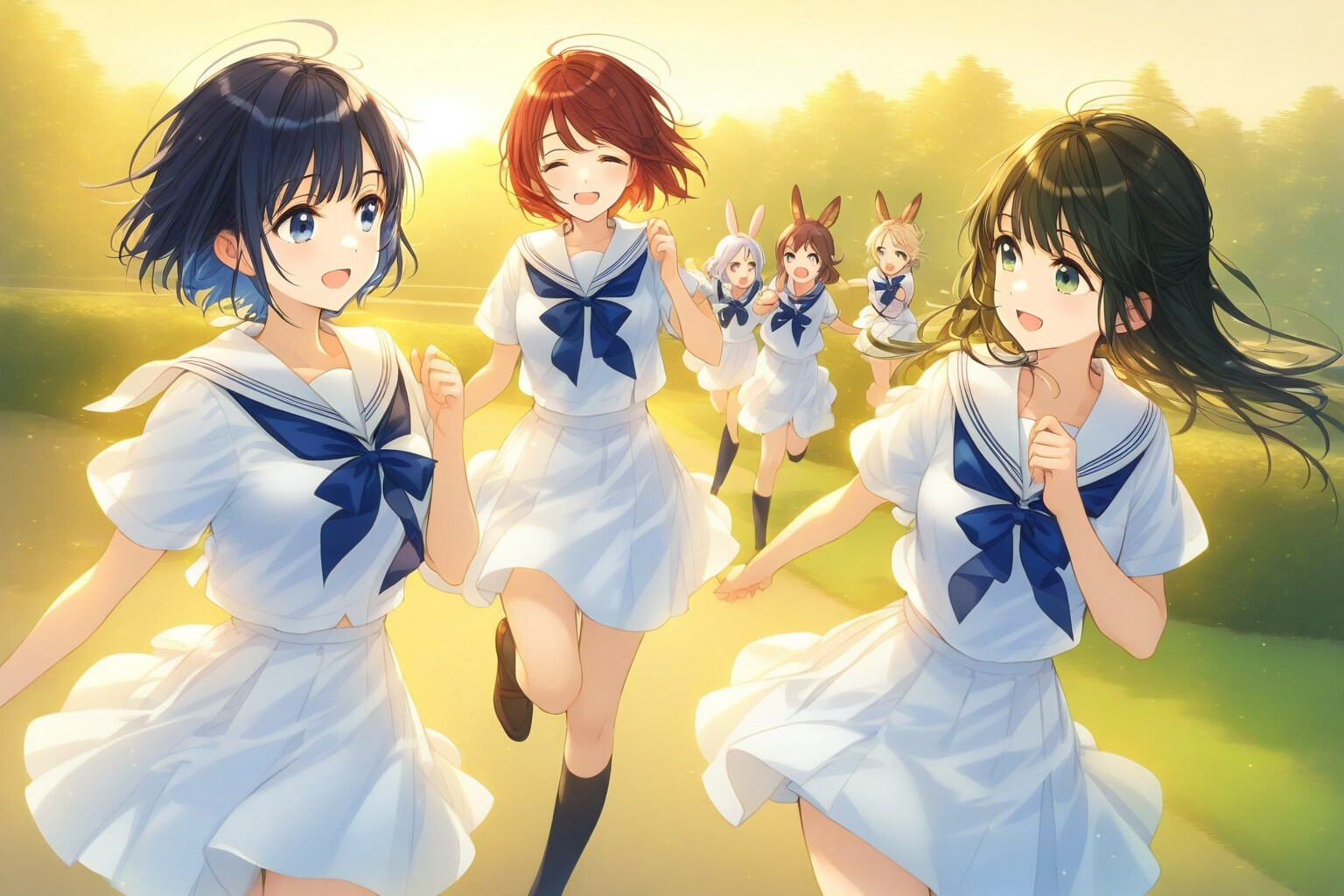 うさ耳とセーラー服 | の人気AIイラスト・グラビア