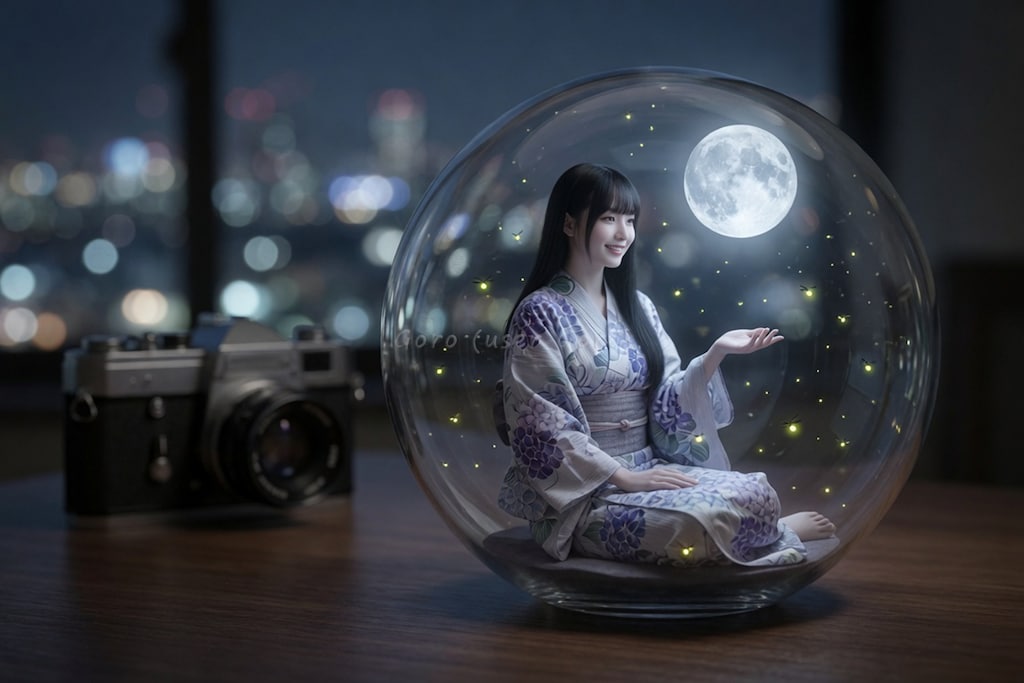 小さい彼女と蛍の球体