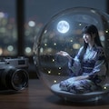 小さい彼女と蛍の球体 3枚目