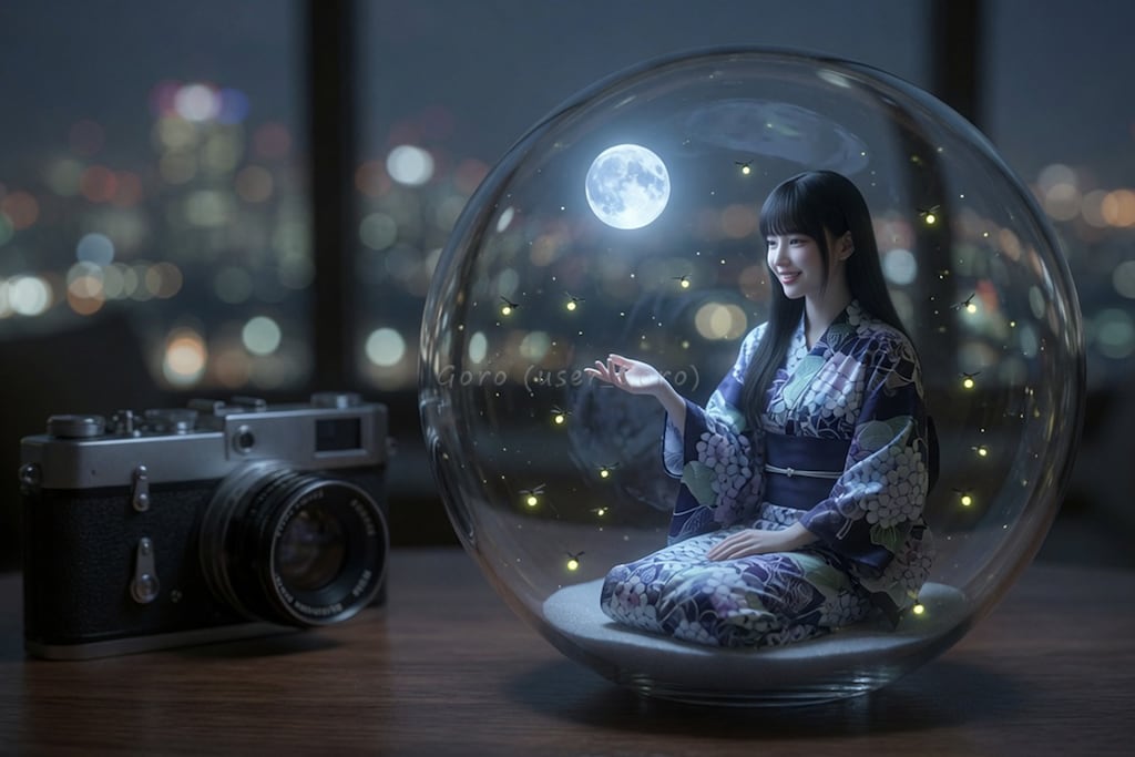 小さい彼女と蛍の球体