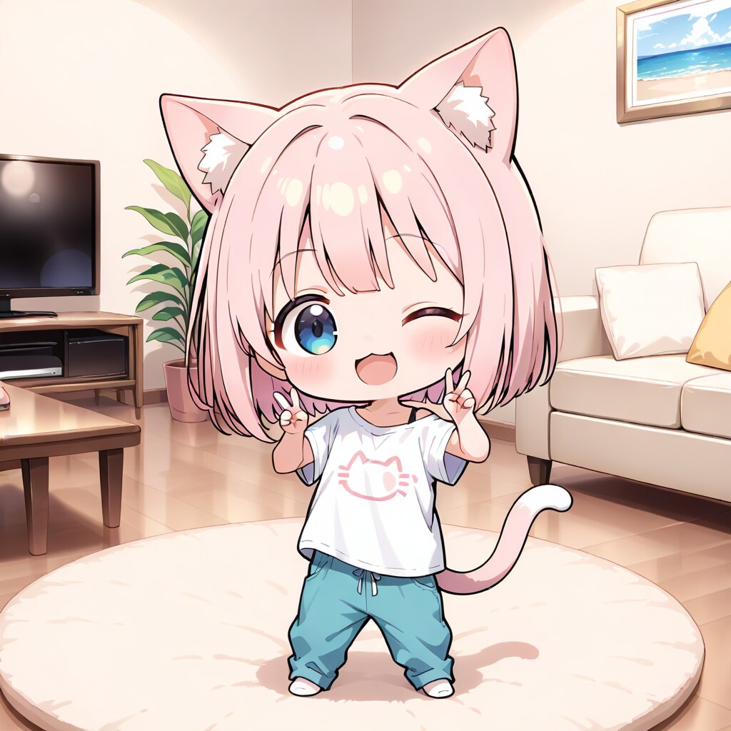 はっぴーピースでこんばんにゃん | の人気AIイラスト・グラビア
