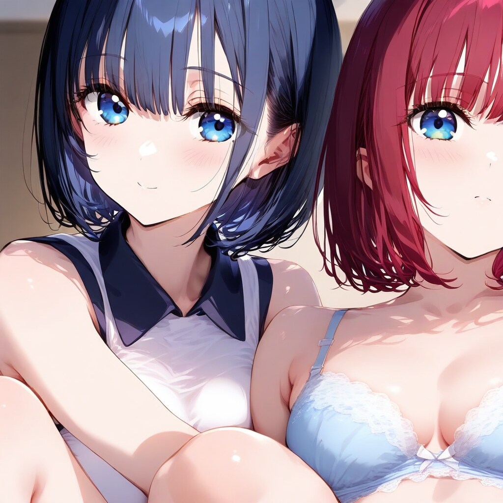 青髪赤髪の双子