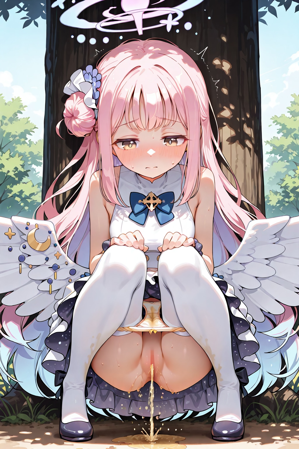 木陰でお漏らし
