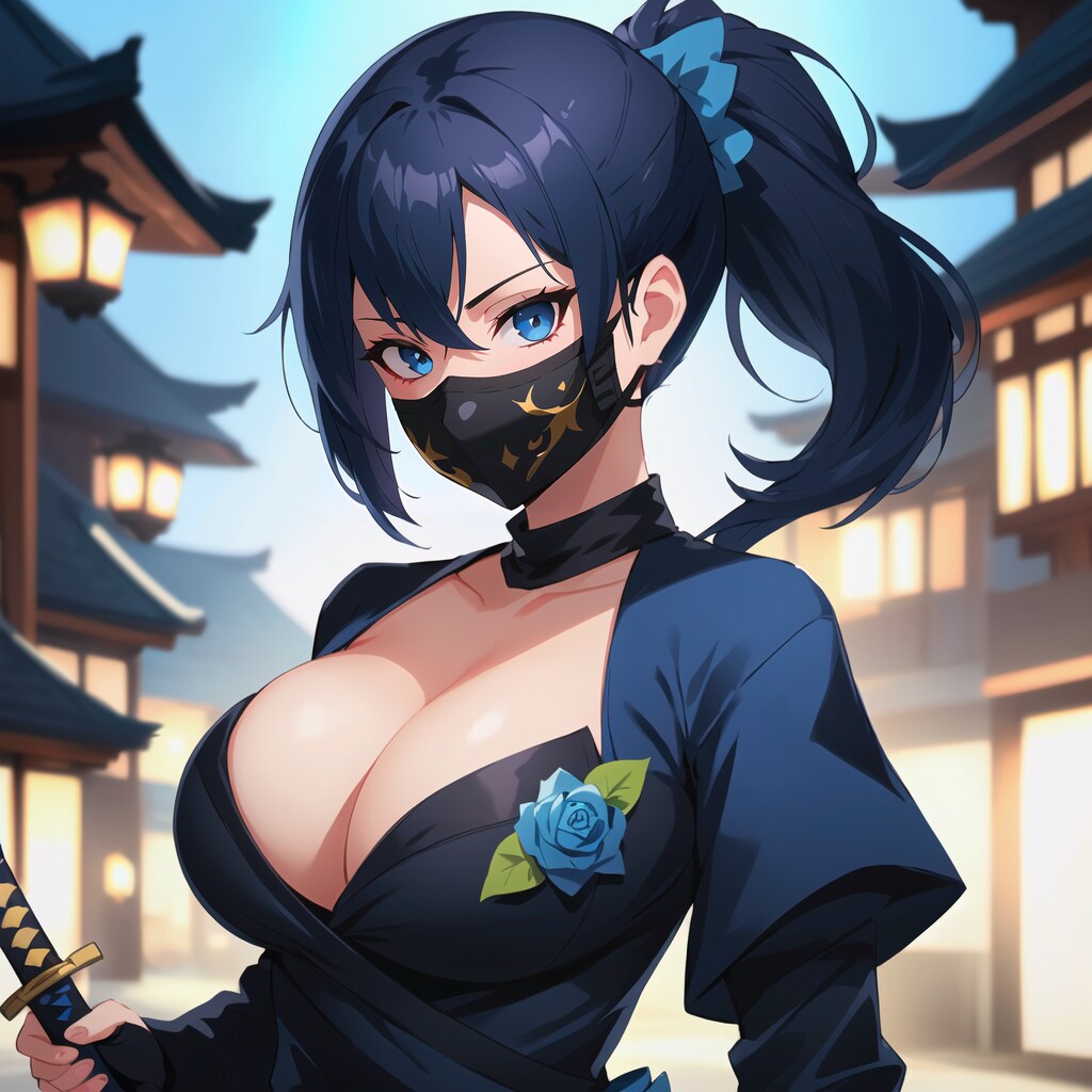 薔薇をもらったくのいちさん