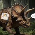 [張り紙見たよ]昨日はトリケラトプスを喋らせてた 4枚目