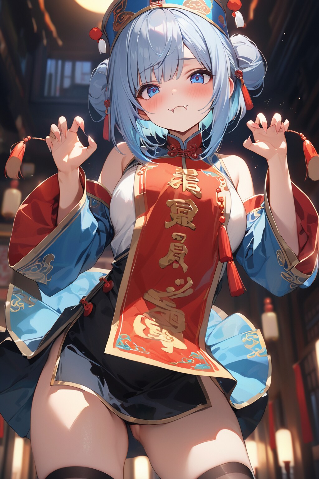 黒タイツを履いたキョンシー | の人気AIイラスト・グラビア