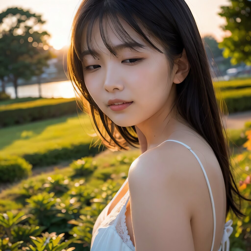 黒髪ロングでワンピースの美女６１