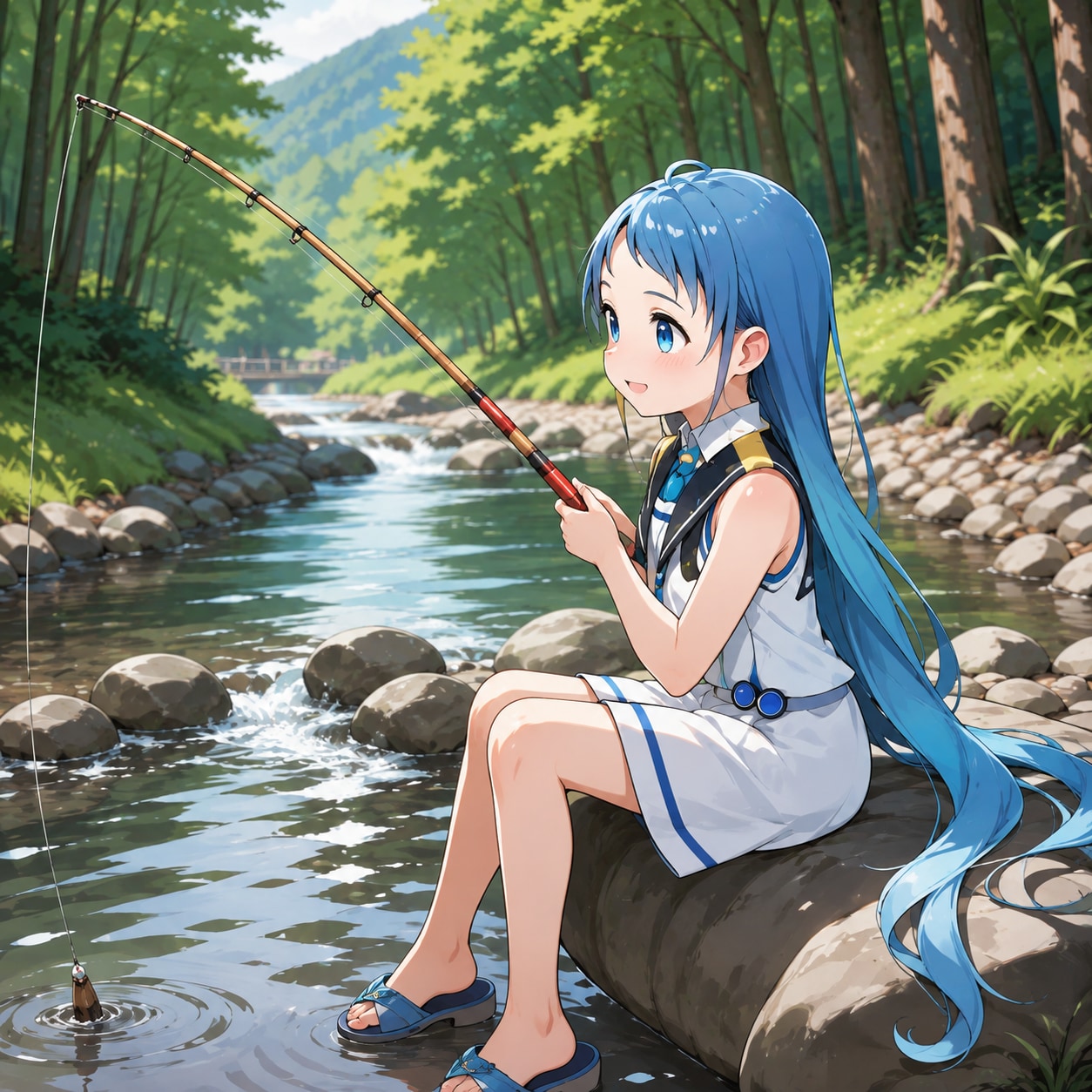 五月雨の釣り