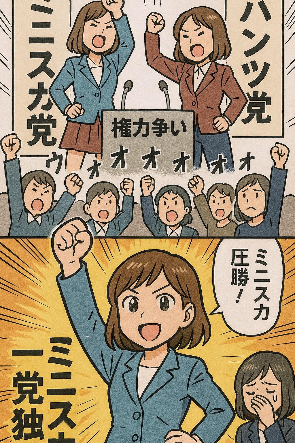 号外❗ミニスカ党圧勝❗