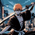 Copilot(Dalle) で生成した侍の画像　その６　ー BLEACH から 黒崎一護 ー 5枚目