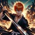 Copilot(Dalle) で生成した侍の画像　その６　ー BLEACH から 黒崎一護 ー 4枚目