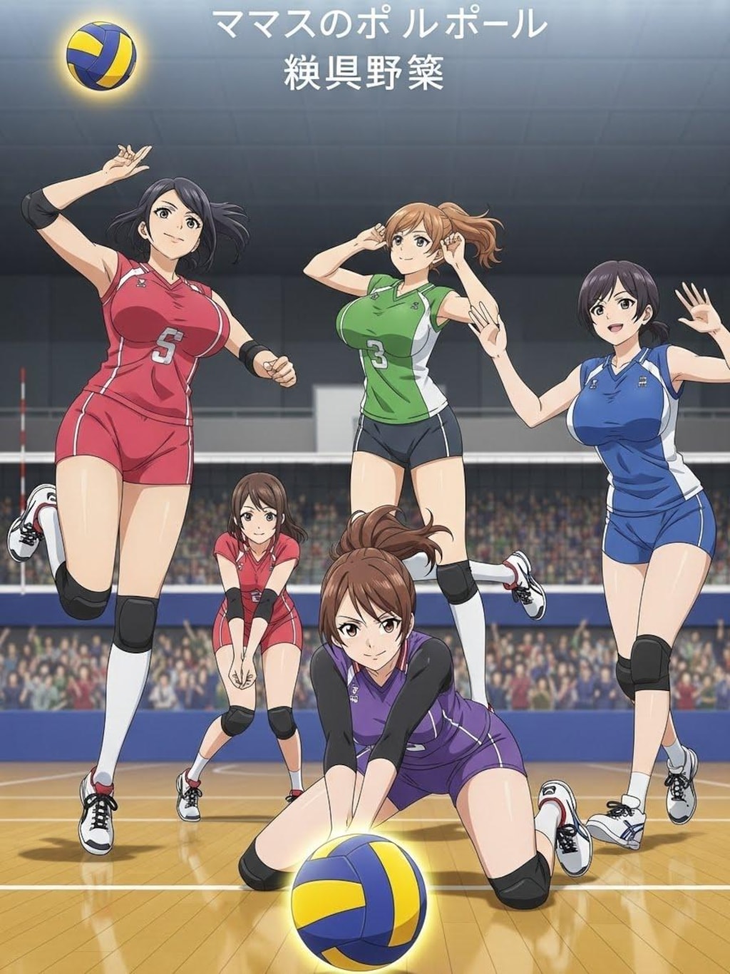 ママさんバレー(２枚)　ImageFX