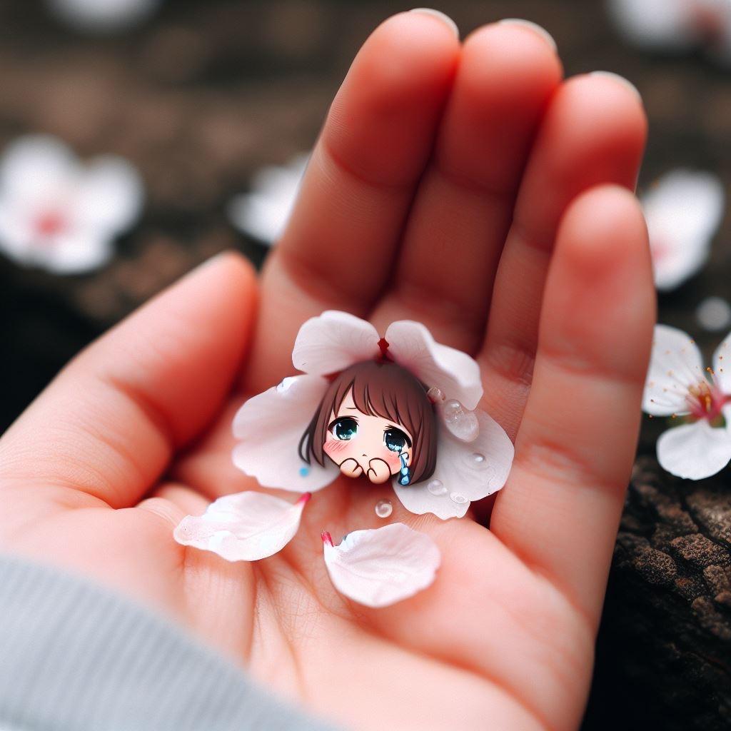 桜の少女、散る
