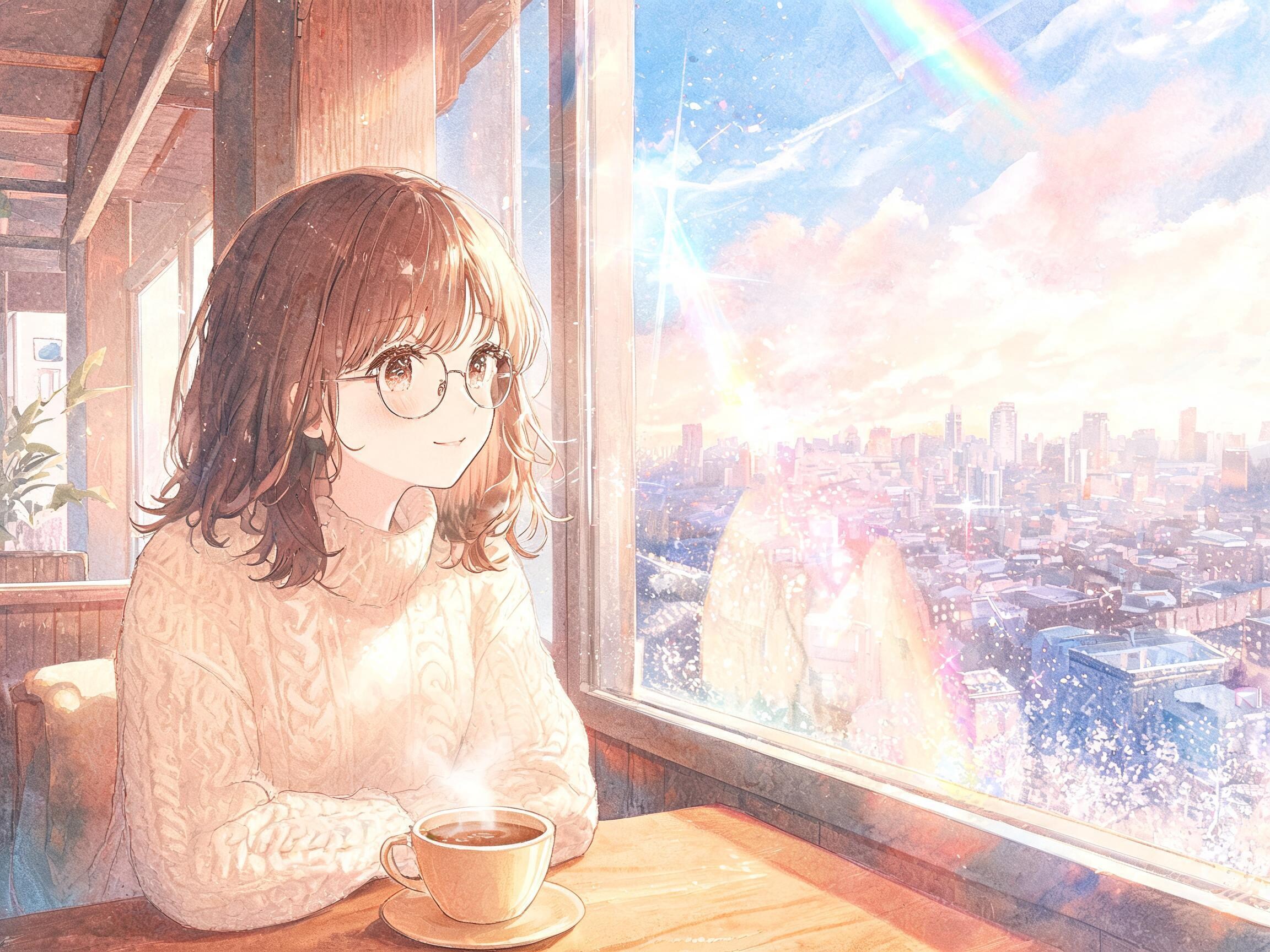 高台にある喫茶店 | の人気AIイラスト・グラビア
