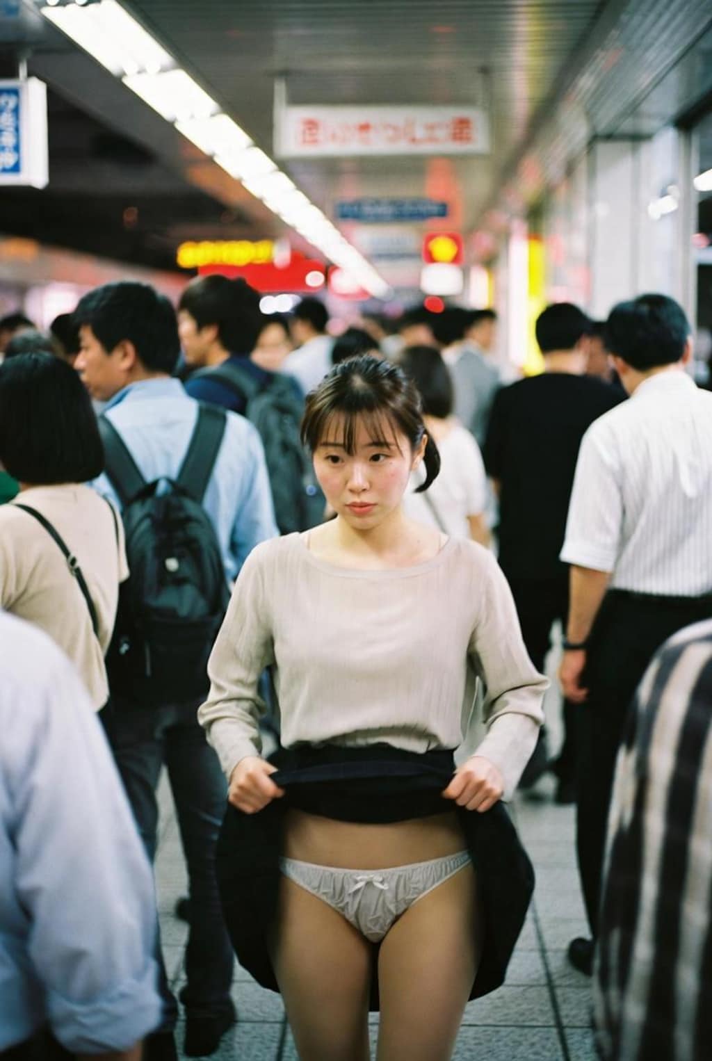 通勤ラッシュ露出