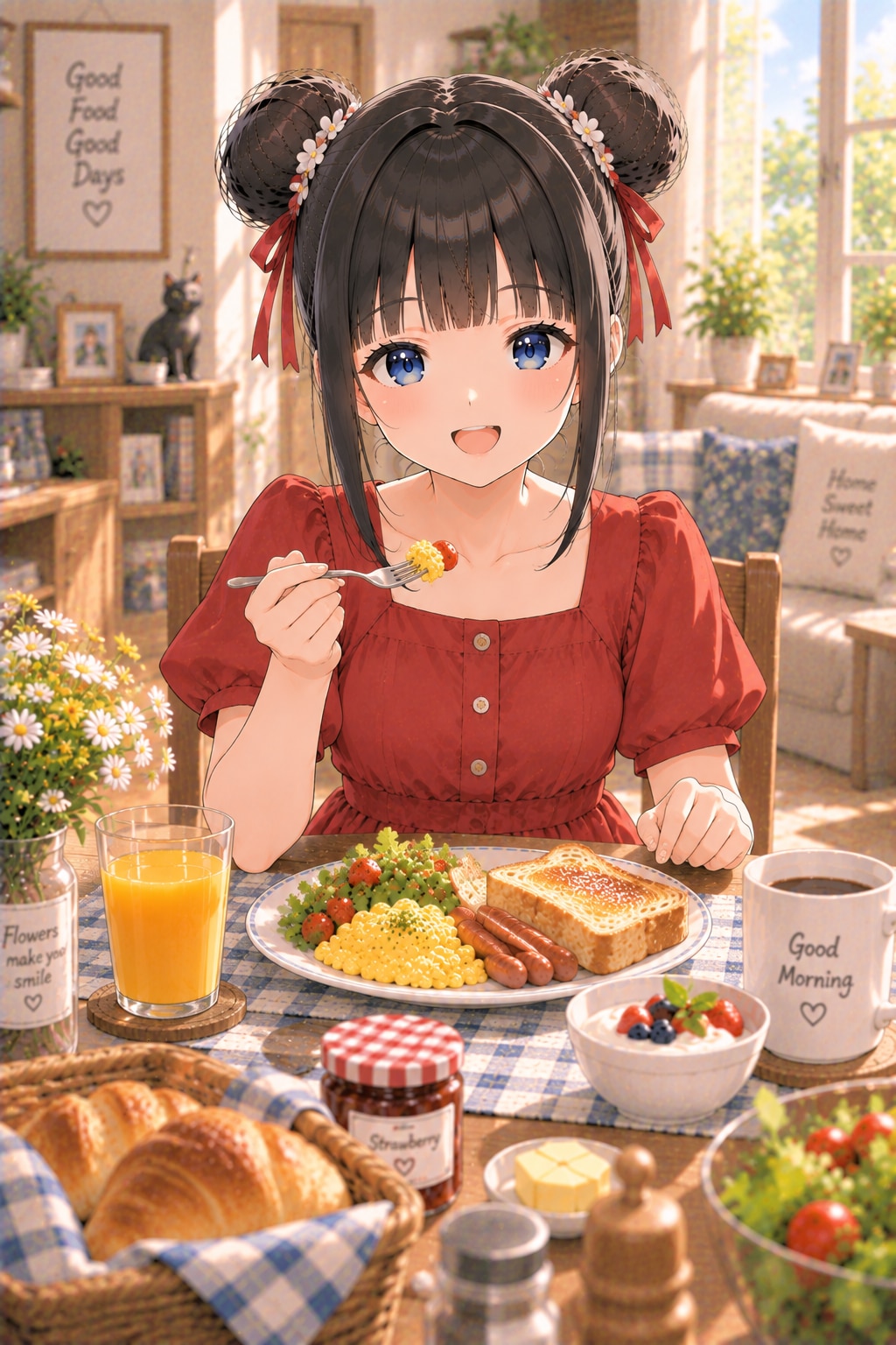 おだんごちゃん🍡✨と朝ごはん🍚✨　9/25 | の人気AIイラスト・グラビア