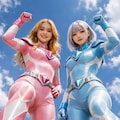 【masamin先輩のまねっこ投稿】チャーミー💛里美ちゃんと一緒に、戦隊セクシーレンジャーです💛 2枚目