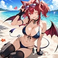猫耳悪魔娘ちゃん海へ行く(再) 2枚目