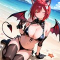 猫耳悪魔娘ちゃん海へ行く(再) 4枚目