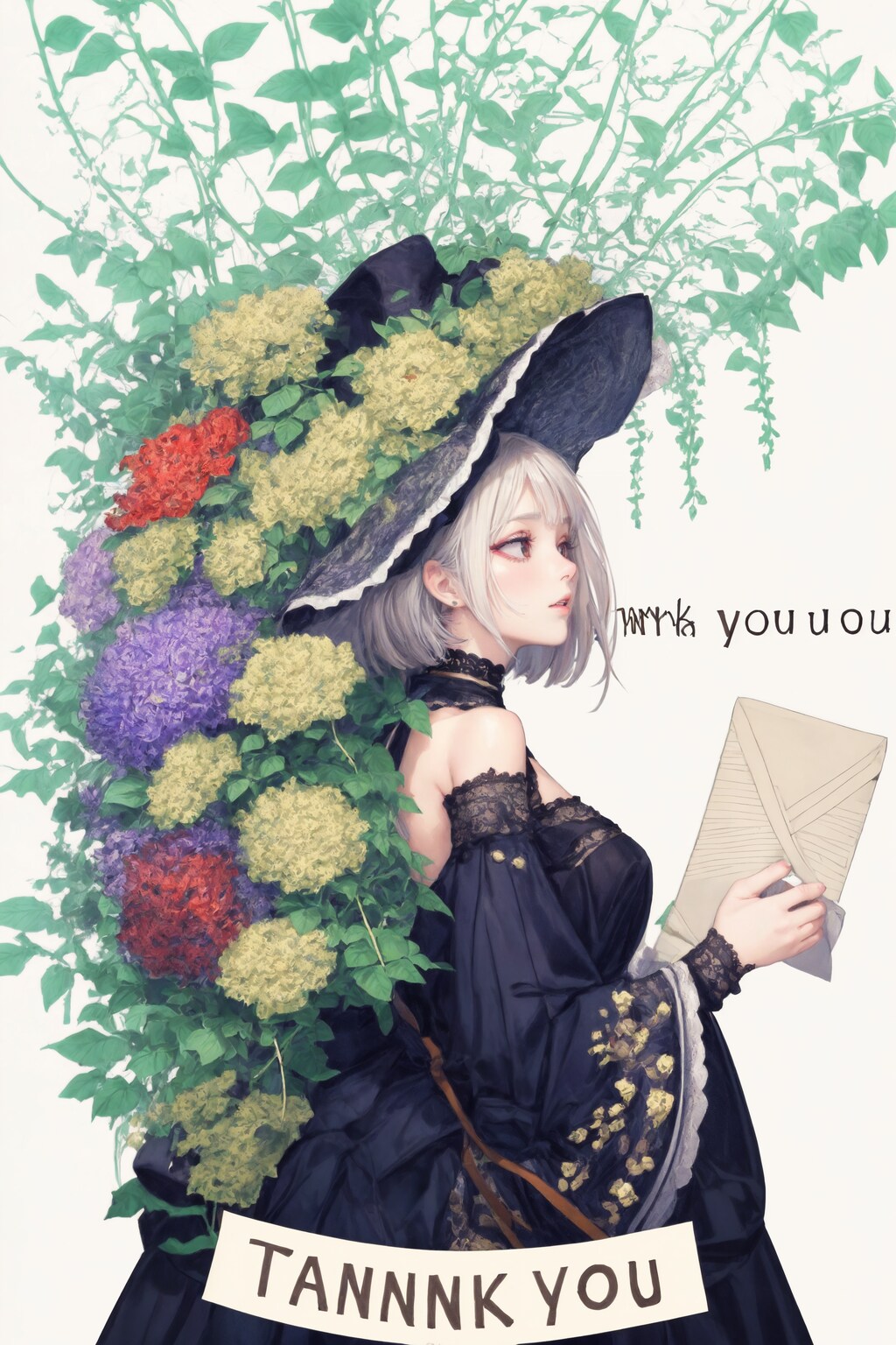 [佳人と花便り]